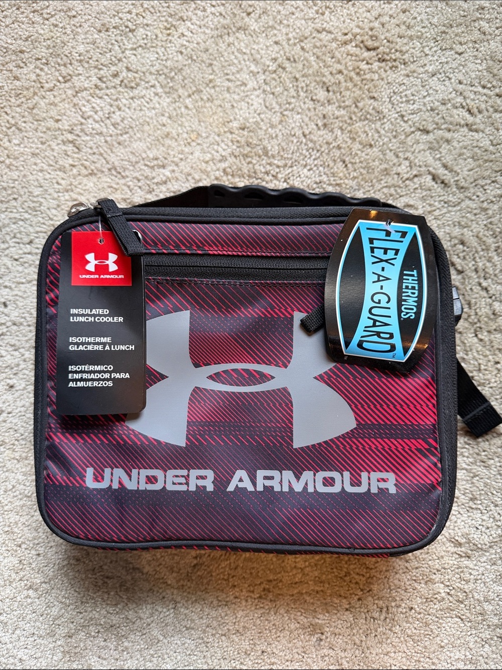 Under Armour Red and Black Insulated Lunch Cooler Bag with Logo